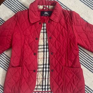 Burberry red quilted jacket